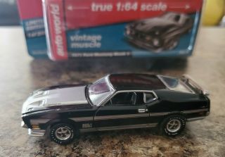Auto World Vintage Muscle 1971 Ford Mustang Mach 1 V - B Black 429 Ram Air Rare