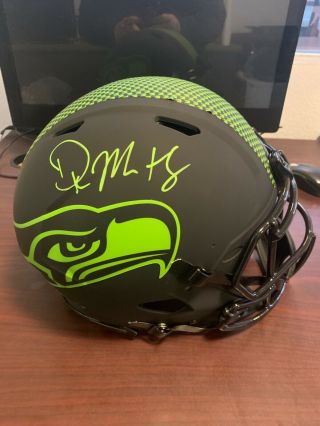 Dk Metcalf Signed Seahawks Full Size Speed Authentic Eclipse Helmet With