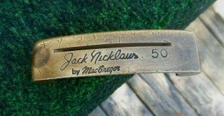 Rare Vintage Macgregor Jack Nicklaus 50 Brass Slotted Putter