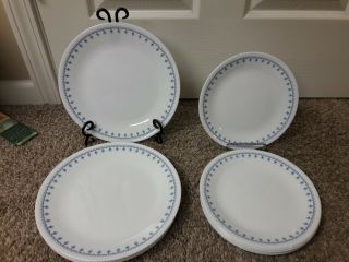 Set Of 15 Vintage Corelle Snowflake Blue Garland 7 Dinner Plates 8 Salad Plates