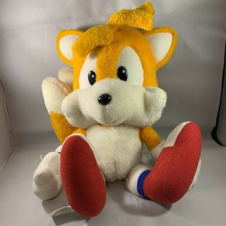 Sonic The Hedgehog Tails Plush Toy Doll Rare Sega Uk Europe 1993 14” Vintage