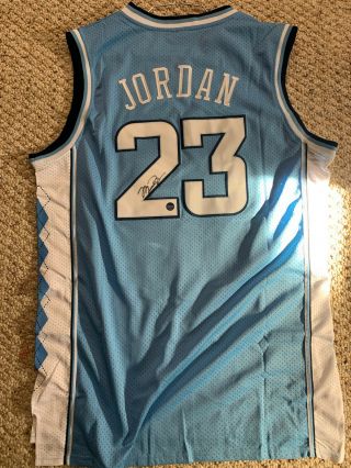Michael Jordan Signed Unc College Jersey With.  Extremely