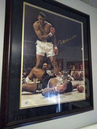 Muhammad Ali Autographed 26 X 22 Sonny Liston Ko Photo - Framed