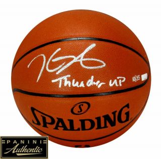 Kevin Durant Autographed/signed Ok City Thunder Spalding Basketball " Thunder Up "