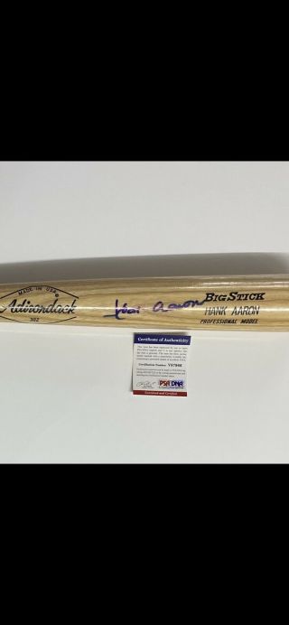 Hank Aaron Signed Full Size Adirondack Bat W/ Psa Dna Authentic
