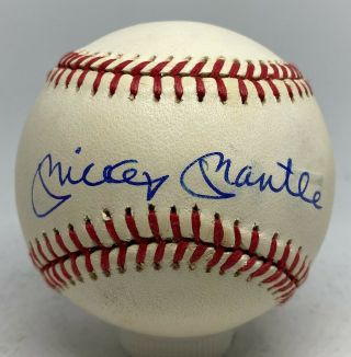 Mickey Mantle Single Signed Baseball Autographed Auto Jsa Loa Yankees Hof
