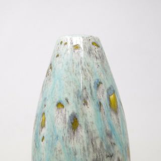 Vintage Mid Century Crackle Volcanic Glaze Ceramic Pottery Tall Narrow Vase 2