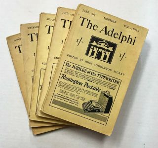 Muerry,  John Middleton (editor).  The Adelphi.  London: 1923.  First Five Issues.