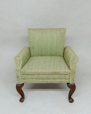 Vintage Sonia Messer Green Arm Chair Dollhouse Miniature 1:12
