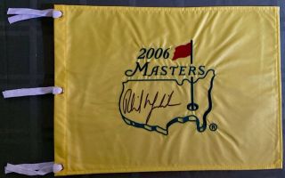 Phil Mickelson Autographed Signed 2006 Masters Flag Golf Psa Loa