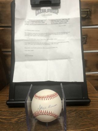 Hank Aaron Signed Official National League Baseball - HOF - 9/10 Letter 6