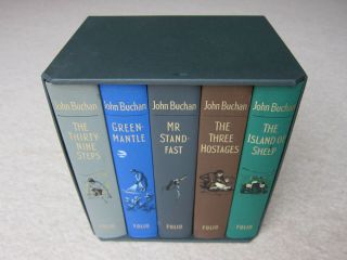 Boxed Set Of 5 John Buchan Books (the Adventures Of Richard Hannay).  Folio,  Vgc.