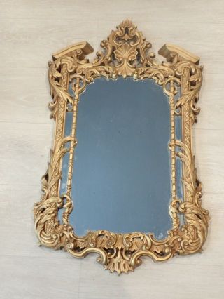 Vintage 1979 Gold Wall Mirror Ornate Floral Syroco?