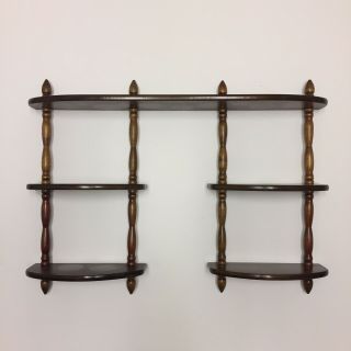 Curio Display Shelf 3 Tier Spindle 24” Wide 18” High 4” Deep Vintage Miniature