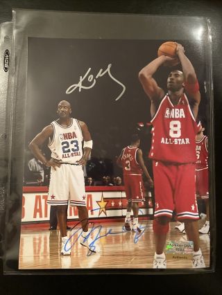 Michael Jordan Kobe Bryant Autographed 8x10 Photo W/ Signed Bulls Lakers