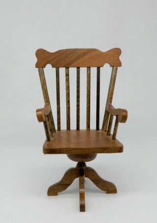 Vintage William Judge Swivel Desk Chair Artisan Dollhouse Miniature 1:12