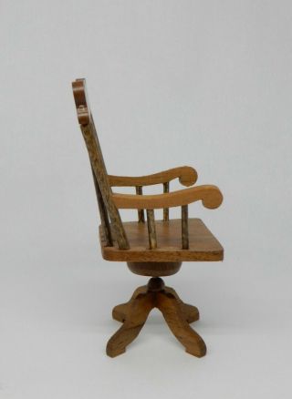 Vintage William Judge Swivel Desk Chair Artisan Dollhouse Miniature 1:12 2