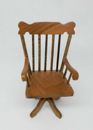 Vintage William Judge Swivel Desk Chair Artisan Dollhouse Miniature 1:12 3
