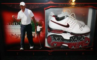 Tiger Woods 2007 Pga Championship Upper Deck Sp 8 Tw Signed Shoes 25 Of 25