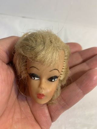 Vintage Clone Ponytail Barbie Doll Blonde Head W/ Bangs Only Uneeda U