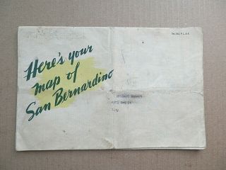 Vintage 1943 Map Of San Bernardino County California Bank Of America