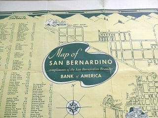 Vintage 1943 Map of San Bernardino County California Bank of America 3