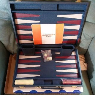 Vtg 1997 Cardinal Backgammon Game Premier Edition Set Leatherette Case Felt 137