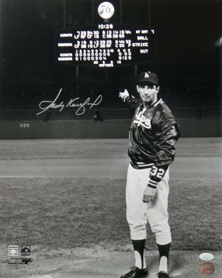Sandy Koufax Autographed 16x20 Photo Los Angeles Dodgers No Hitter Pointing Jsa