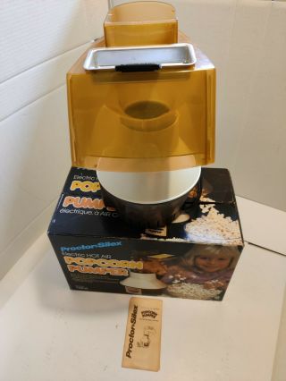 Vtg Proctor Silex Popcorn Pumper Hot Air Popper W/ Butter Cup // Great