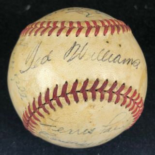 1951 American League All - Star Team Signed Auto Baseball - Williams Dimaggio - Jsa