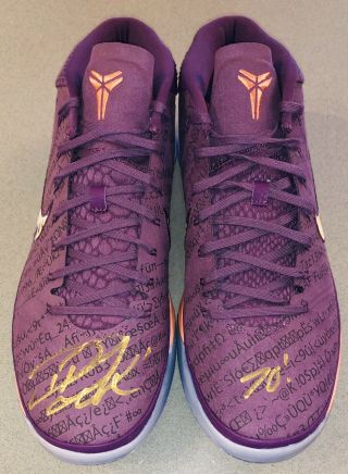Devin Booker Autographed Nike Kobe Ad Pe Signed Size 13 Basketball Shoes Jsa