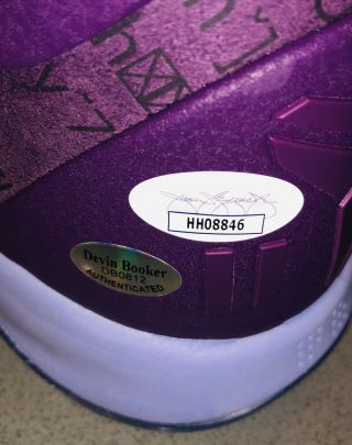 Devin Booker Autographed Nike Kobe AD PE Signed Size 13 Basketball Shoes JSA 4