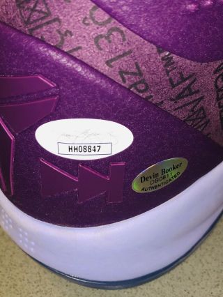 Devin Booker Autographed Nike Kobe AD PE Signed Size 13 Basketball Shoes JSA 5