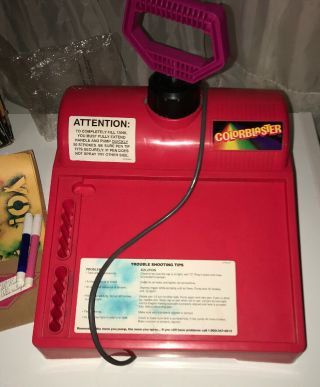 Vintage 90s Kenner COLORBLASTER Color Blaster Air Brush Drawing Stencil Toy Game 2