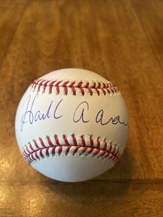 Hank Aaron Autographed Signed Official Major League Baseball Steiner Hologram