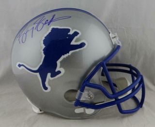 Barry Sanders Autographed Lions Full Size 83 - 02 Tb Helmet - Beckett Auth Blue
