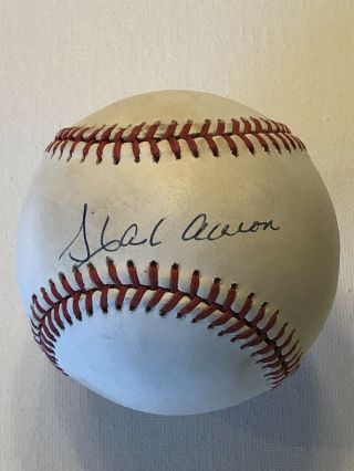 Braves Hank Aaron Signed Autographed National League Baseball W/jsa Loa Auto