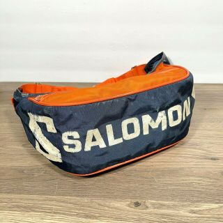 Vintage Salomon Blue & Orange Ski Fanny Pack Large Pouch Waist Belt Bag