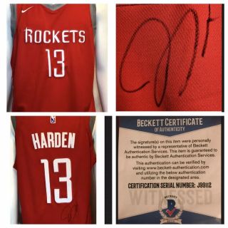 James Harden Autograph Signed Houston Rockets Jersey Beckett,  Hologram