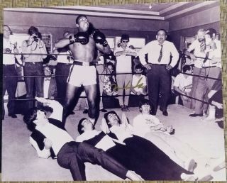 Muhammad Ali Signed / Autographed 16x20 Photo W/ The Beatles 1964 Miami Bch 2/2