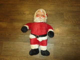 Vintage 18 " Stuffed Plush Santa Claus Rubber Face Musical Wind Up Decor Doll