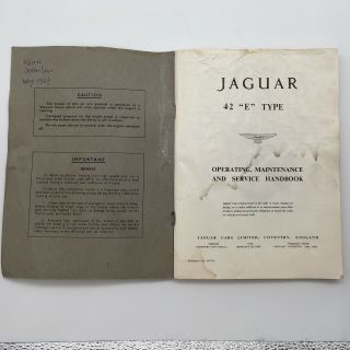 JAGUAR 4.  2 ‘E’ TYPE VTG Owners Operating Maintenance & Service Handbook 1969 2