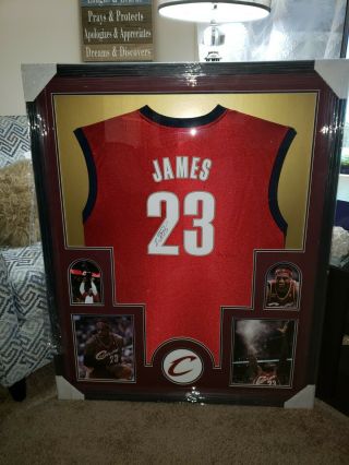 Lebron James Signed Autographed Framed Cleveland Cavaliers Jersey With