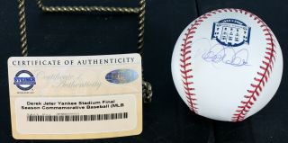 2008 Derek Jeter Signed Official Baseball Yankee Stadium Ball Steiner Cert