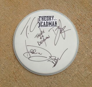 The Truth Is.  Theory Of A Deadman Band Group Signed Autographed Drum Head