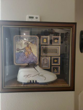 Kobe Bryant Signed Adidas Shoe,  Signed Photo And Card In Cased