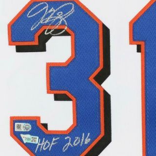Mike Piazza NY Mets Signed M&N White 2001 Authentic Jersey & 