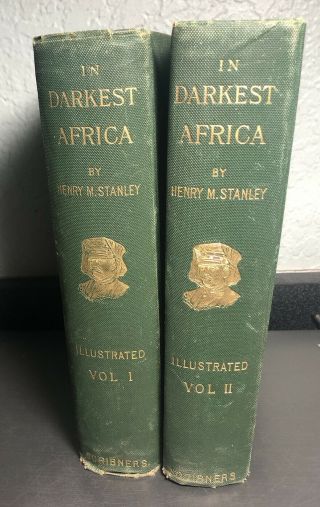 1890 Hc - In Darkest Africa By.  Henry M.  Stanley 2 Vol.  Set - 3 Maps Intact