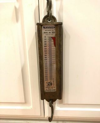 Vintage Hanson 8920 The Viking 200 Lbs X 2 Lb Hanging Scale