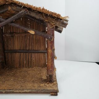 Vintage GERMANY Nativity Christmas Manger Wood Stable Creche 2